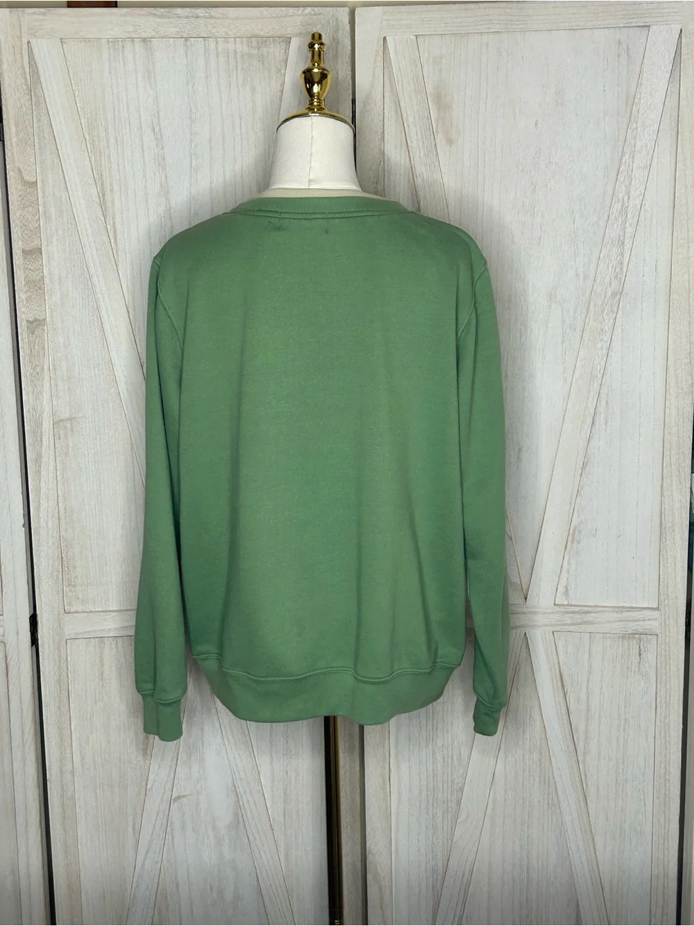 Shenanigans Vintage Green Crewneck Pumpkin Y2K Sweatshirt Grannycore Autumn Sz L